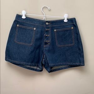 Vintage CK button up high waist denim jean shorts